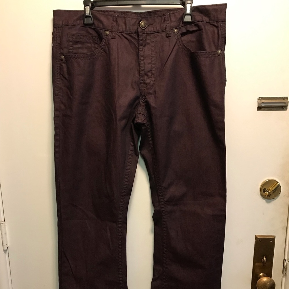 Burgundy slim Straight Jeans